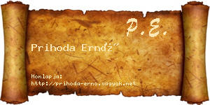 Prihoda Ernő névjegykártya